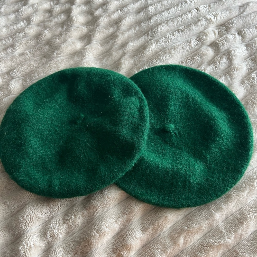 Green Wool Beret Set